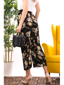 Pantaloni Dama Baisida Negru si Bej